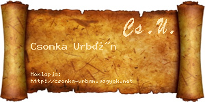 Csonka Urbán névjegykártya